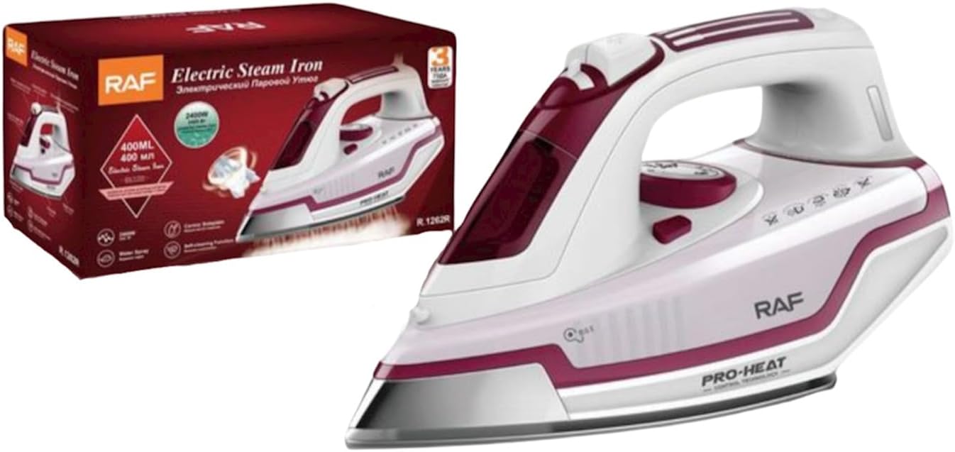 مكواة بخار RAF R.1262R بقوة 2400 واط - أداء لا مثيل له للكي السريع والفعال