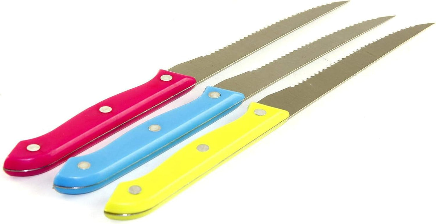 طقم سكاكين مطبخ من الستانلس ستيل مكون من 3 قطع ، متعدد الالوان