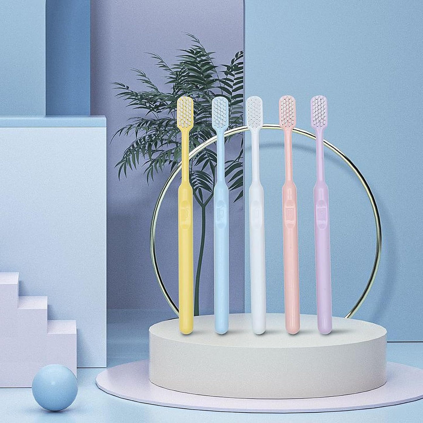 🪥 Toothbrush Set - 8 soft-colored pieces!