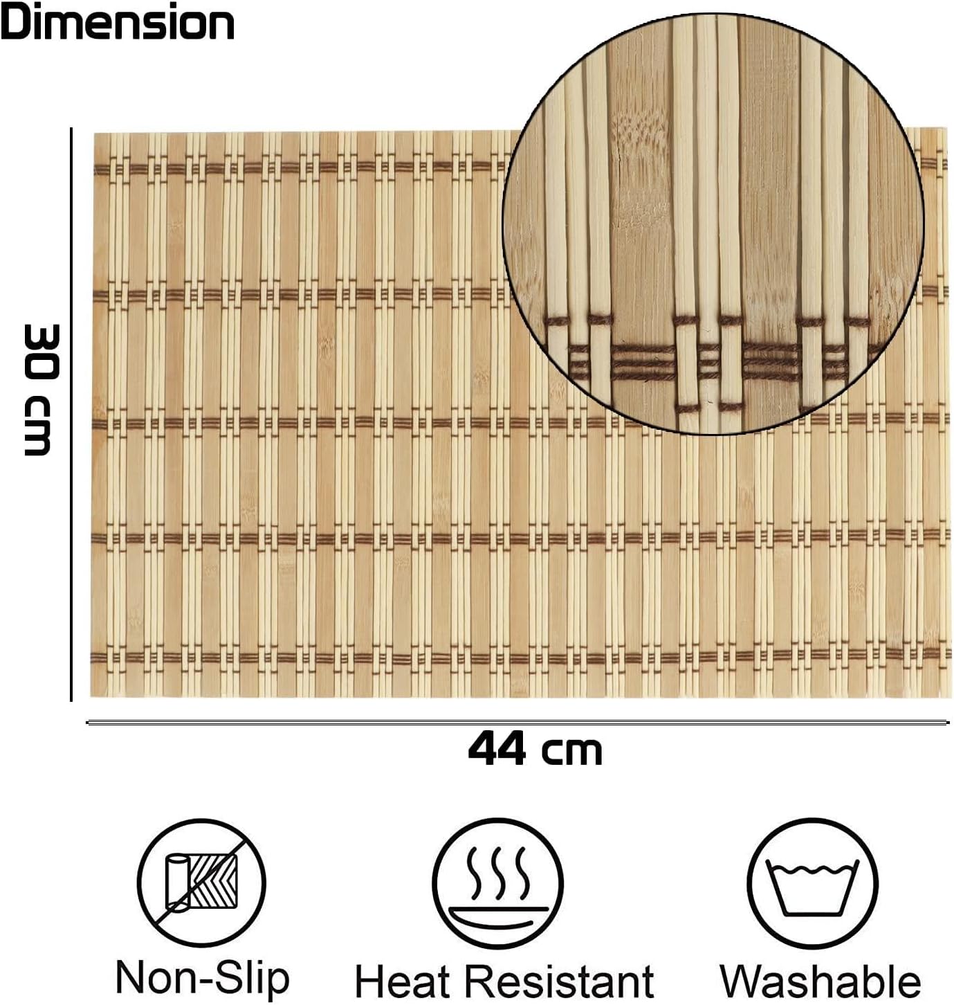 كوستر مفرش طاولة خشب بامبو