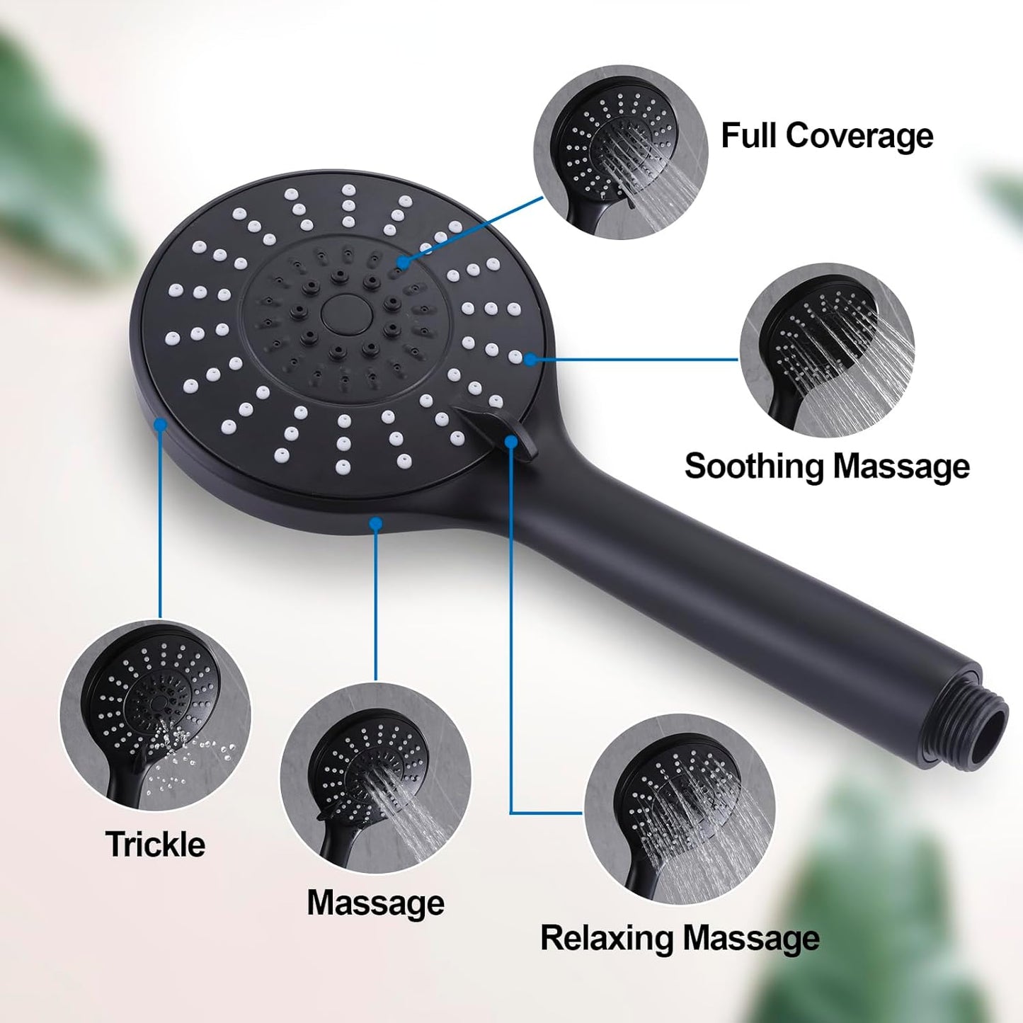 رأس دش محمول باليد هاند شاور بـ 5 وظائف – تجربة استحمام فاخرة ومريحة!