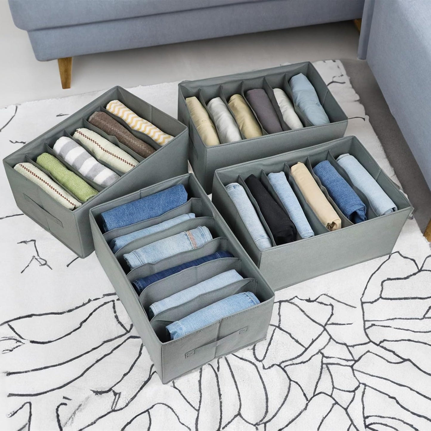 منظم أدراج وملابس داخلية قابل للطي  9 أقسام 34×25×17سم  – وداعًا للفوضى!
