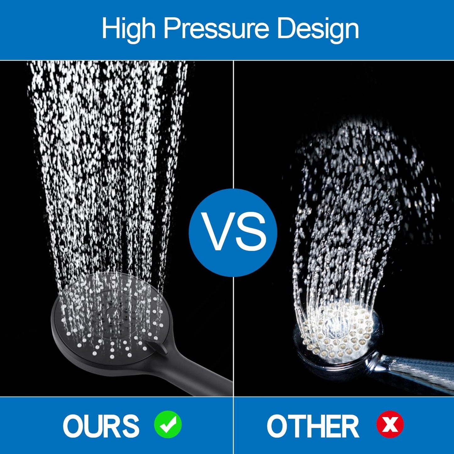رأس دش محمول باليد هاند شاور بـ 5 وظائف – تجربة استحمام فاخرة ومريحة!