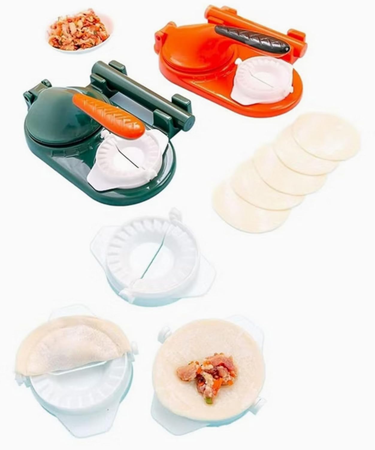 مكبس العجين والسمبوسك 3 في 1 مكبس عجين، قالب زلابية، ونشابة عجين