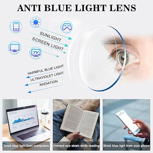 نظارات قراءة مضادة للضوء الأزرق، مزودة بمفصلات زنبركية للرجال والنساء، بإطار أسود، وعدسات مضادة للتوهج