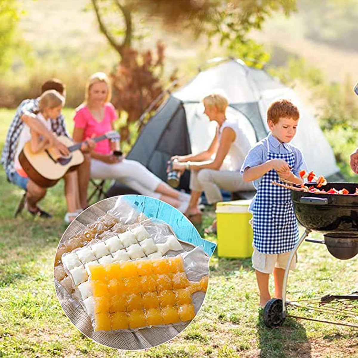 Freezer bags for lemons, ice, and juice