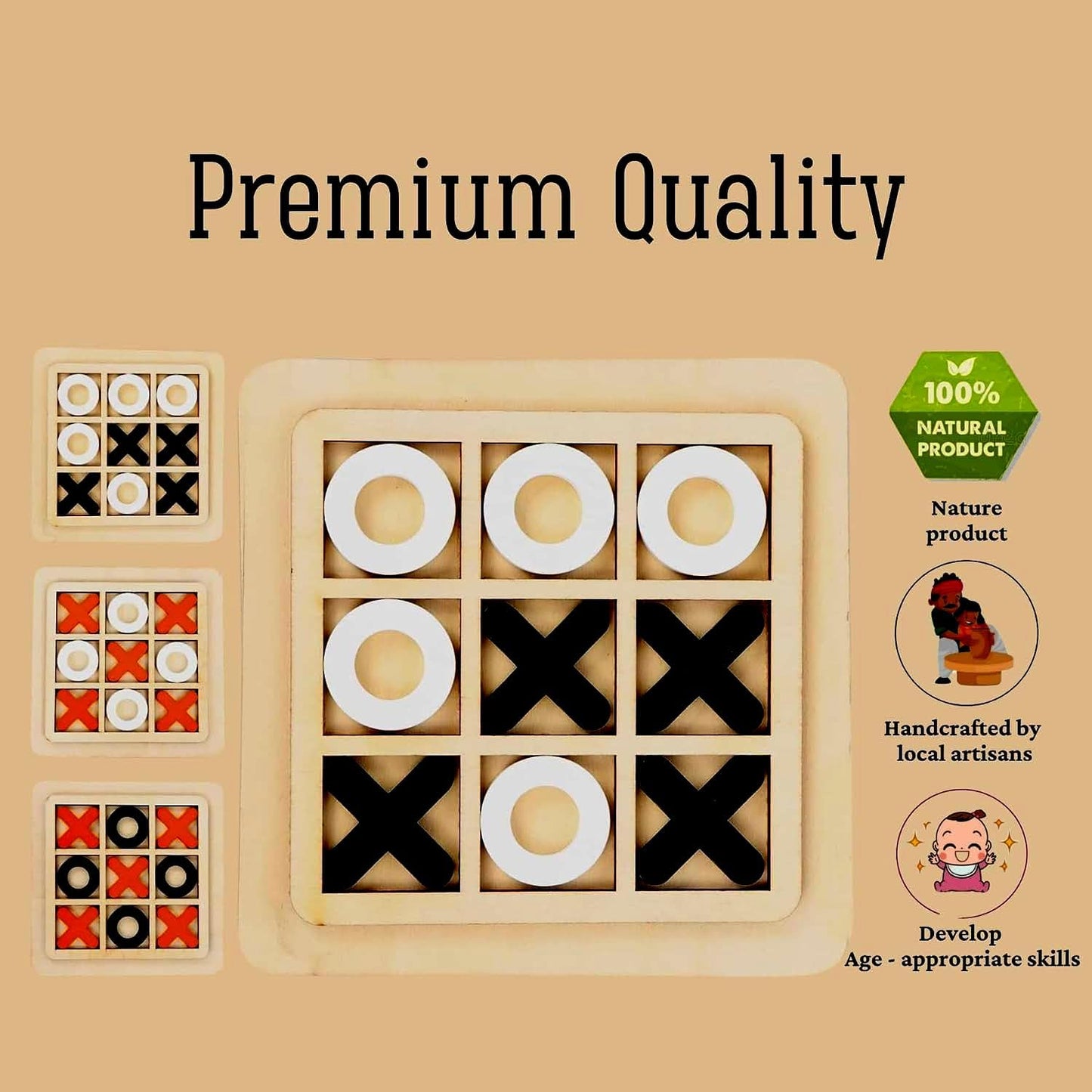 🎲 لعبة إكس-أو خشبية (Tic Tac Toe)  ذكاء، متعة، وأناقة في قطعة واحدة