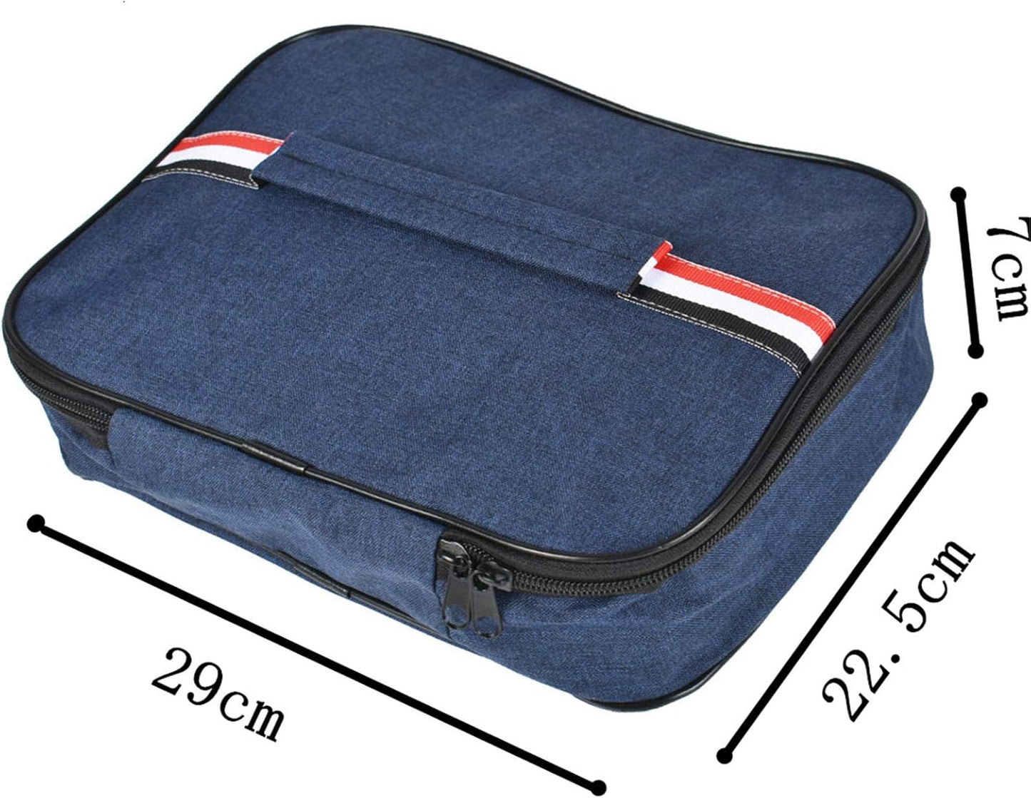حقيبة غداء مصنوعة من قماش أكسفورد، مبطنة بالقصدير مقاومة للماء، تحافظ على الحرارة، عازلة للبرودة، طبقة واحدة، خارجية، نزهات، مدرسة، عمل، محمولة، أزرق، رمادي