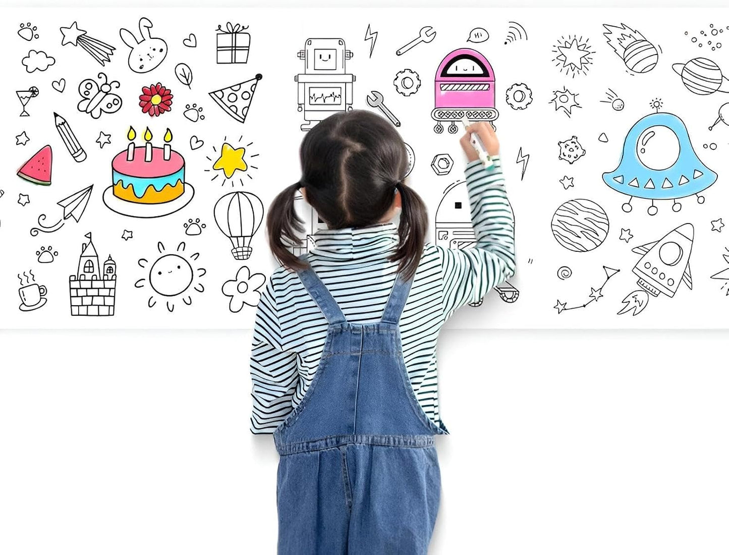 🌟 لفة ورق تلوين كبيرة للأطفال، مقاس 30×300 سم 🌟