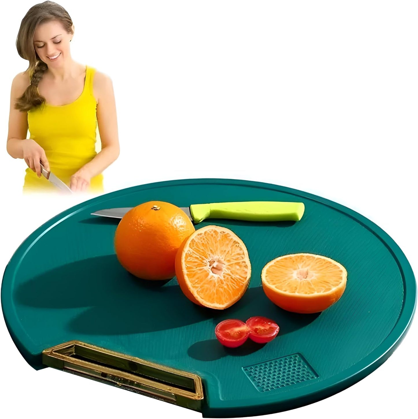Cutting board with grinding area