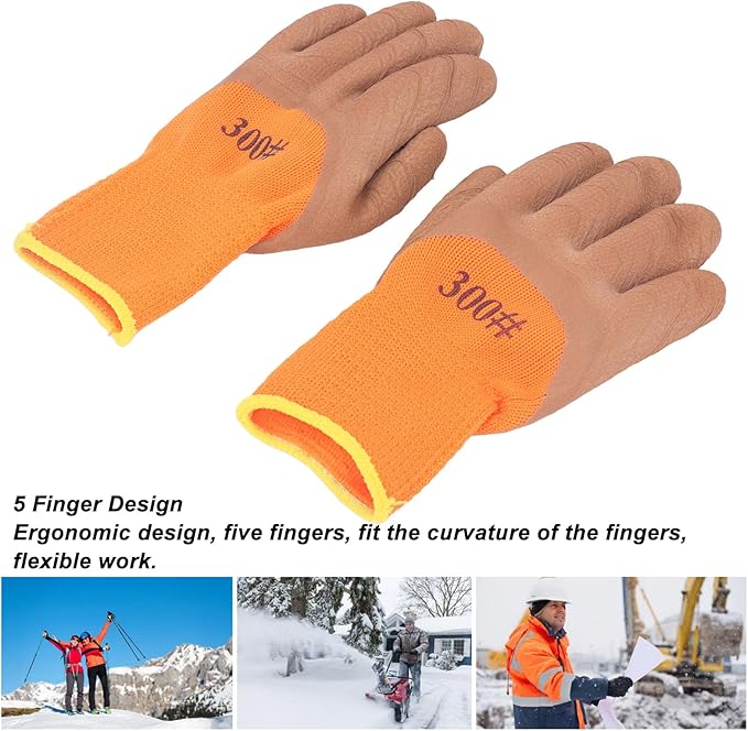 زوج من قفازات العمل الشتوية، قفازات معزولة حراريًا مقاومة للماء للرجال والنساء