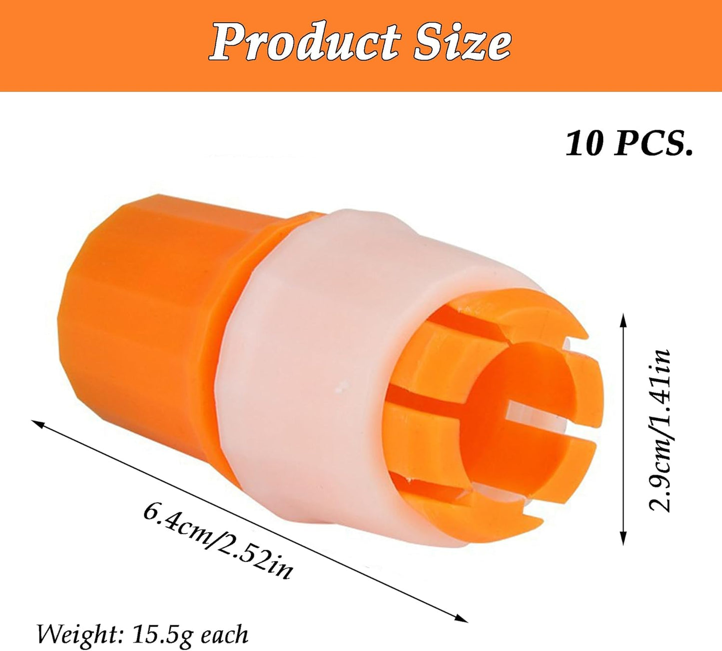 مجموعة مشابك خرطوم ، مكونة من 6 قطع، موصل صنبور عالمي، محول خرطوم، مع خرطوم حديقة ملولب، موصل صنبور، موصل سريع للبستنة، ري المنزل، غسيل السيارات (برتقالي)