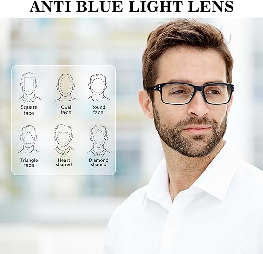 نظارات قراءة مضادة للضوء الأزرق، مزودة بمفصلات زنبركية للرجال والنساء، بإطار أسود، وعدسات مضادة للتوهج