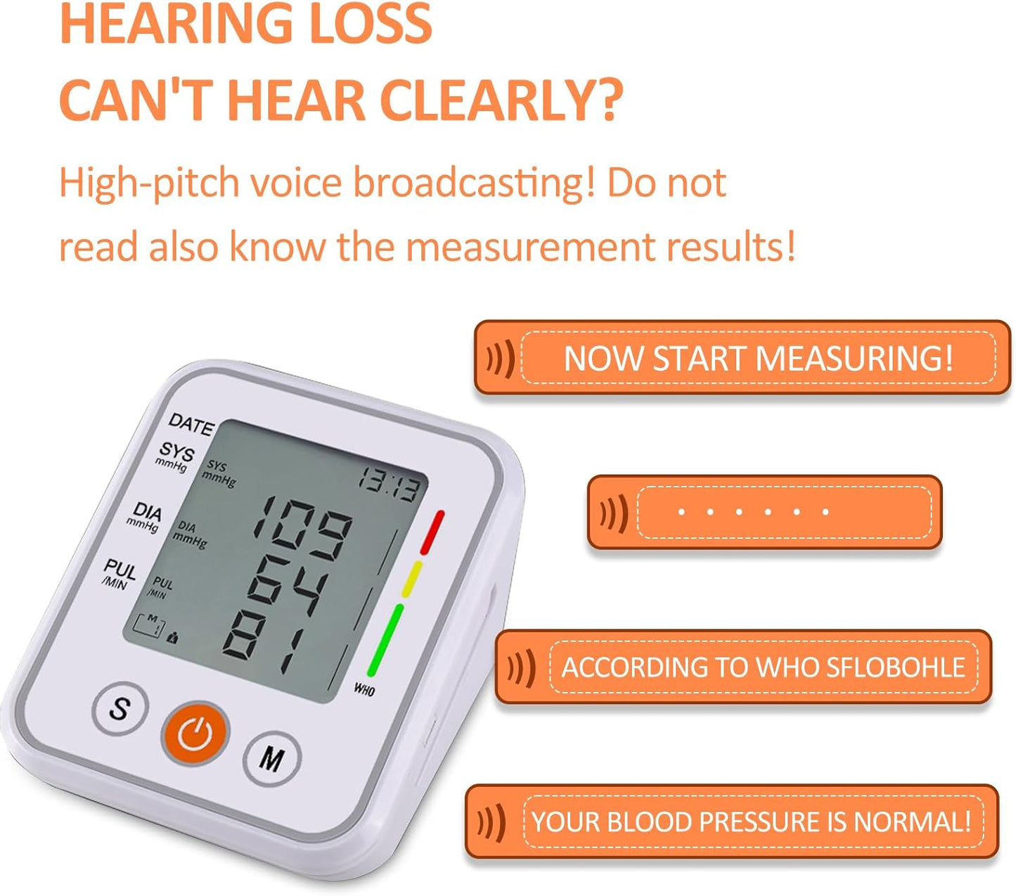 جهاز قياس ضغط الدم الإلكتروني الناطق الأوتوماتيكي بالكامل على شكل ذراع يعمل بالكهرباء او البطاريات