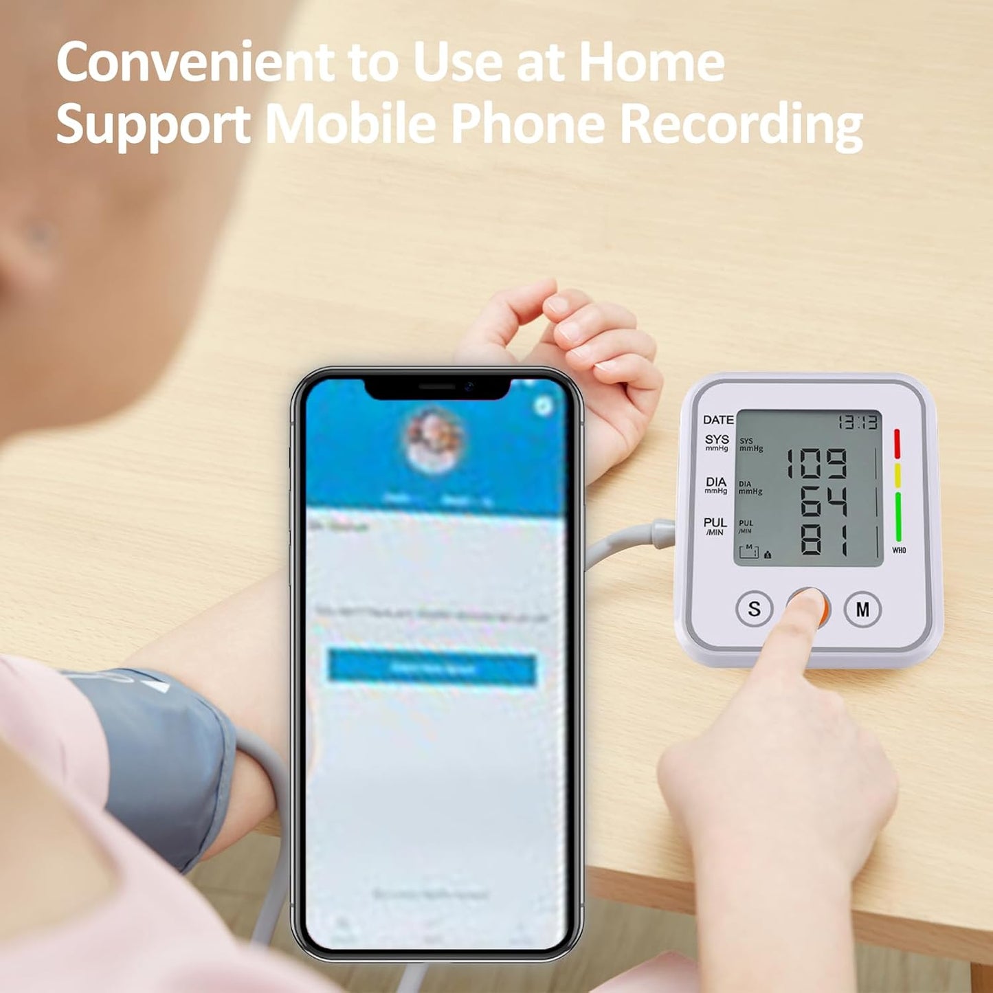 جهاز قياس ضغط الدم الإلكتروني الناطق الأوتوماتيكي بالكامل على شكل ذراع يعمل بالكهرباء او البطاريات