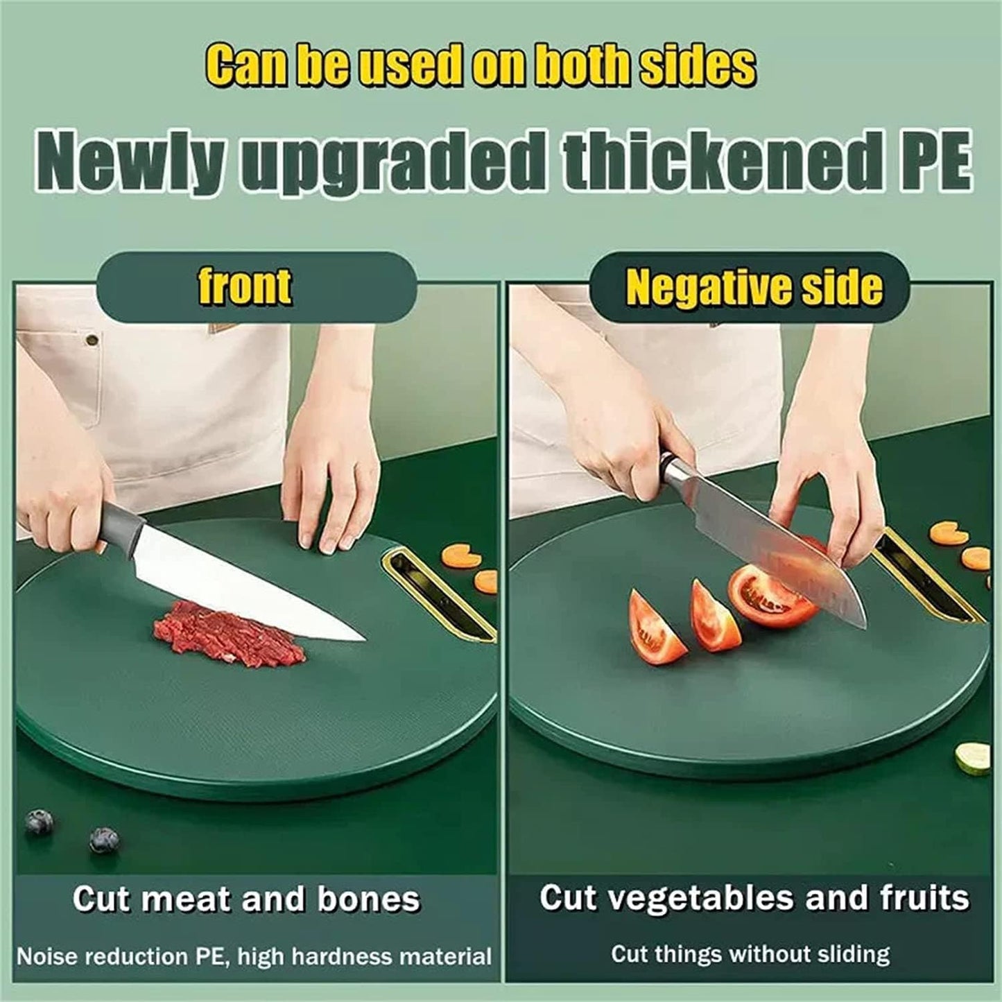Cutting board with grinding area