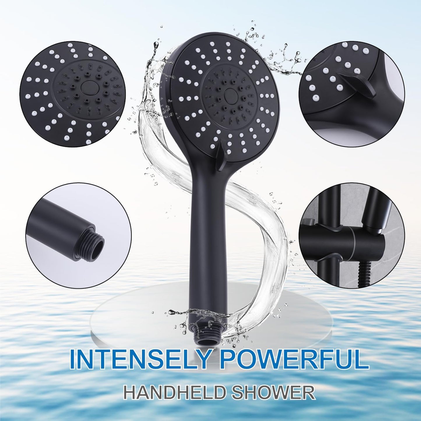 رأس دش محمول باليد هاند شاور بـ 5 وظائف – تجربة استحمام فاخرة ومريحة!