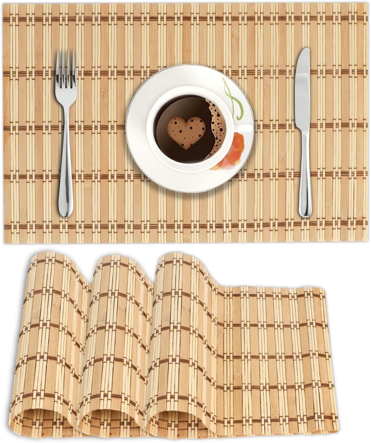 كوستر مفرش طاولة خشب بامبو