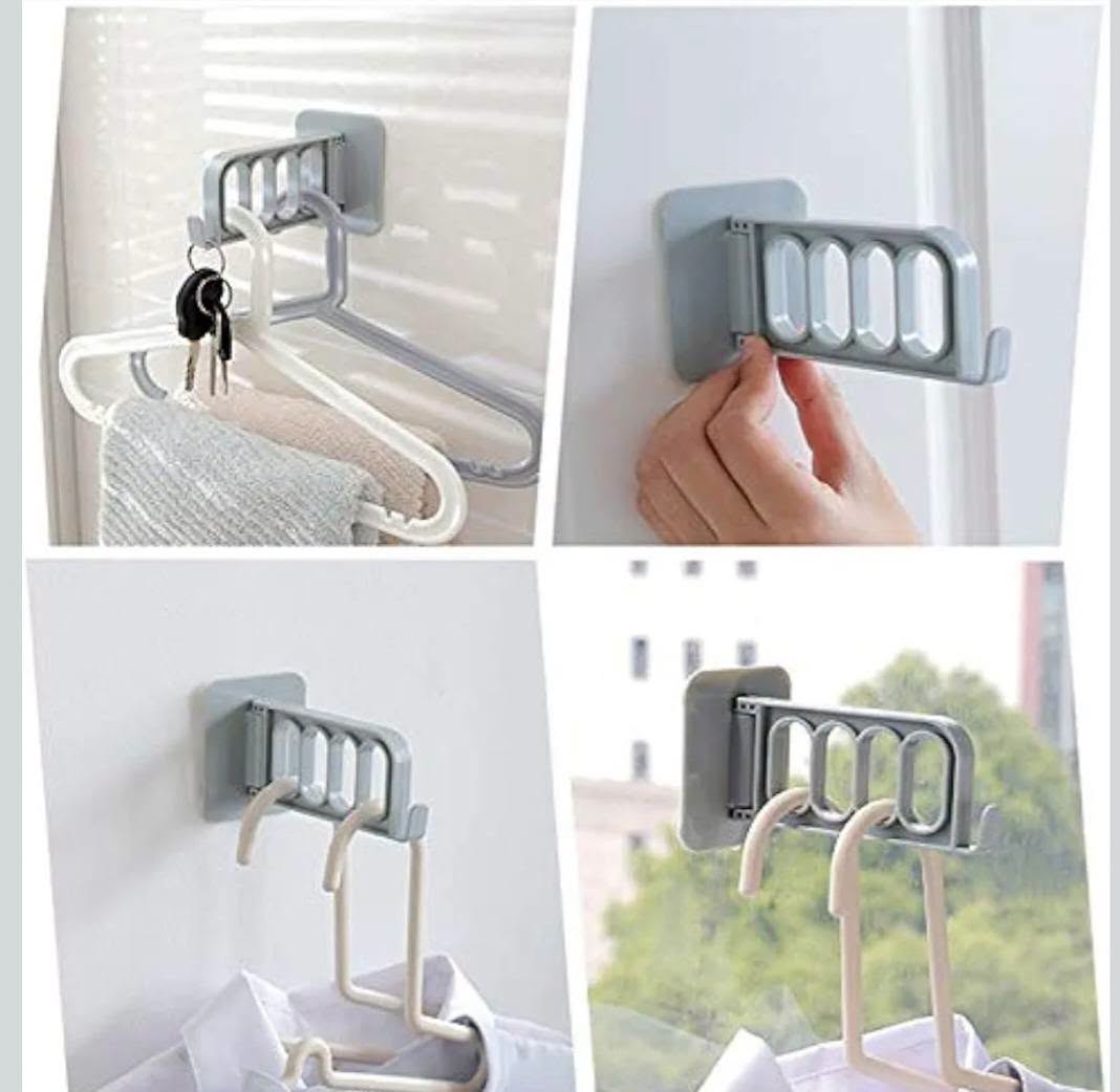 Double-sided adhesive wall-mounted clothes hanger, for organizing bedrooms and saving space, multi-purpose, for home hanging