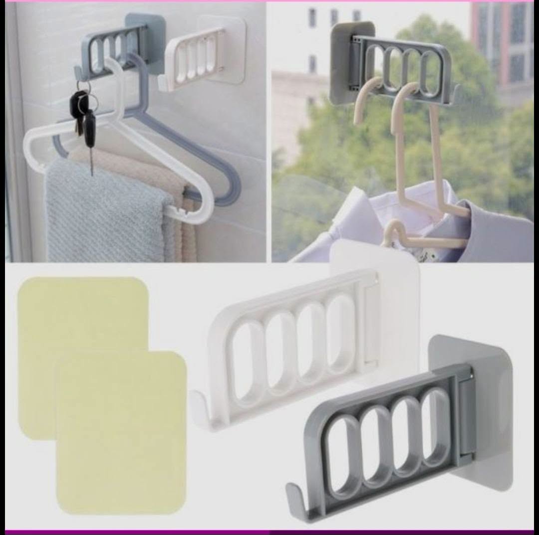 Double-sided adhesive wall-mounted clothes hanger, for organizing bedrooms and saving space, multi-purpose, for home hanging