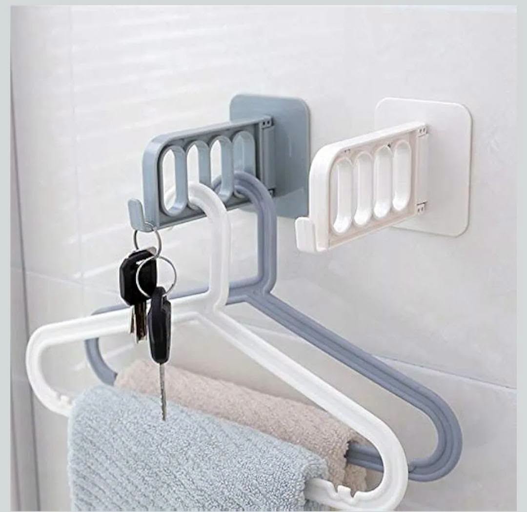 Double-sided adhesive wall-mounted clothes hanger, for organizing bedrooms and saving space, multi-purpose, for home hanging