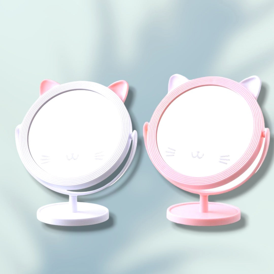 مرآة مكياج بتصميم وجه قطة – ديكور لطيف ومميز