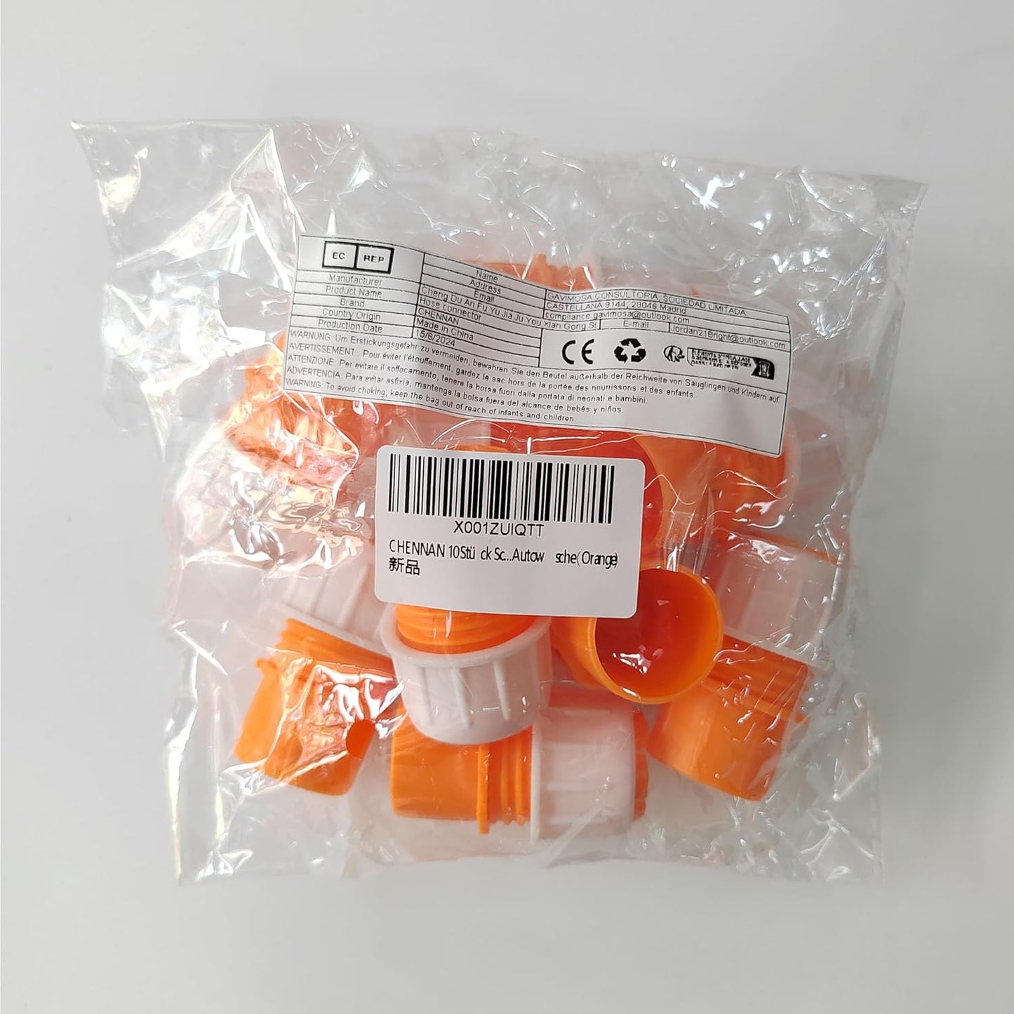 مجموعة مشابك خرطوم ، مكونة من 6 قطع، موصل صنبور عالمي، محول خرطوم، مع خرطوم حديقة ملولب، موصل صنبور، موصل سريع للبستنة، ري المنزل، غسيل السيارات (برتقالي)