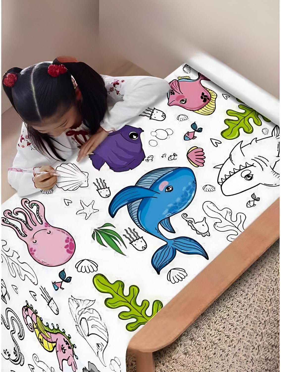 🌟 لفة ورق تلوين كبيرة للأطفال، مقاس 30×300 سم 🌟