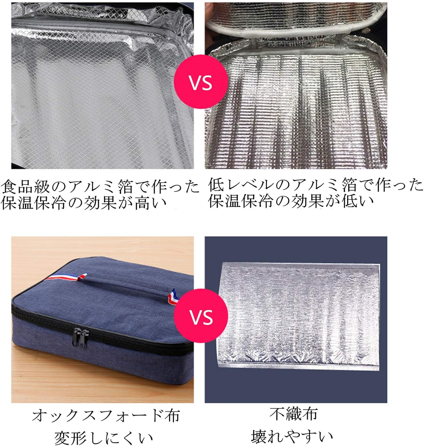 حقيبة غداء مصنوعة من قماش أكسفورد، مبطنة بالقصدير مقاومة للماء، تحافظ على الحرارة، عازلة للبرودة، طبقة واحدة، خارجية، نزهات، مدرسة، عمل، محمولة، أزرق، رمادي