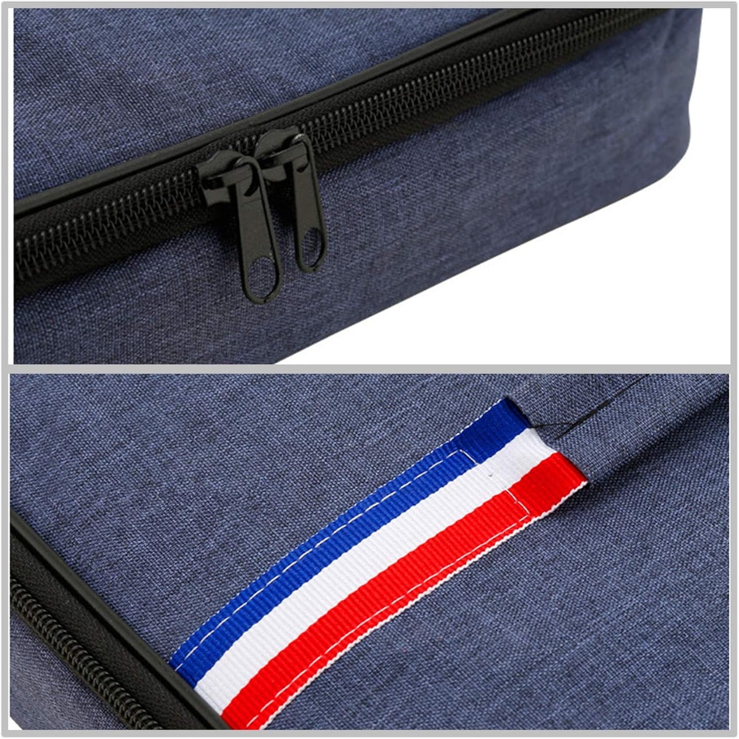 حقيبة غداء مصنوعة من قماش أكسفورد، مبطنة بالقصدير مقاومة للماء، تحافظ على الحرارة، عازلة للبرودة، طبقة واحدة، خارجية، نزهات، مدرسة، عمل، محمولة، أزرق، رمادي