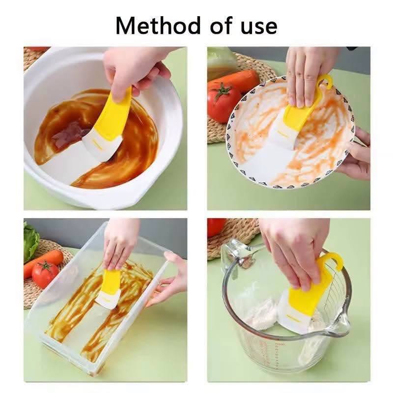 مكشطة سليكون ، أداة تنظيف المطبخ، ملعقة سيليكون ناعمة لتنظيف الأطباق والأوعية بدون أوساخ دهنية، أدوات تنظيف أواني الطعام (قطعتان)