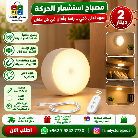 USB Rechargeable Motion Sensor Light, Human Body Induction Night Light, Magnetic Base, Warm White