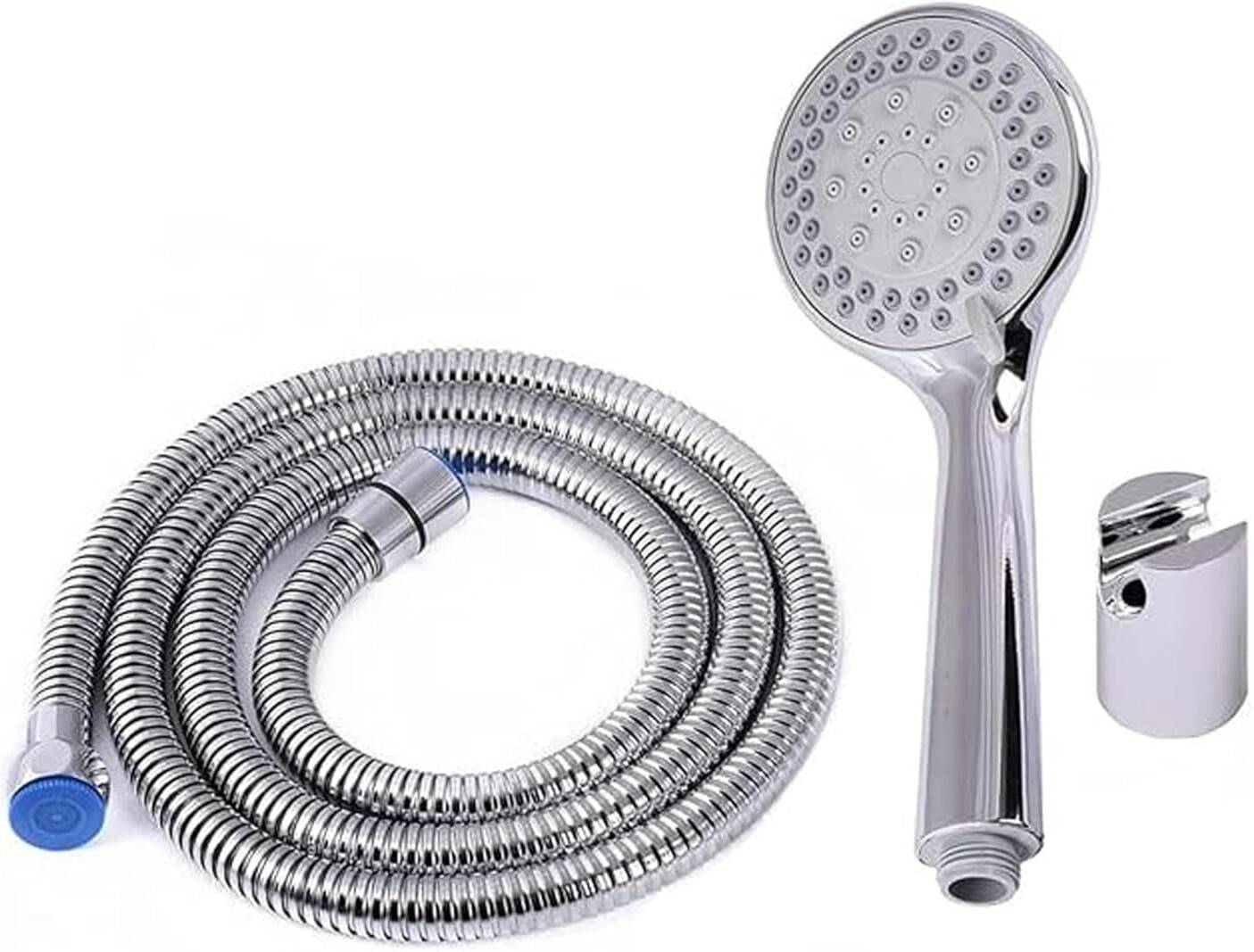 أنبوب دش فولاذي بطول 1.5 متر مع خطاف، أنبوب دش متين من الفولاذ المقاوم للصدأ مع خطاف بطول 1.5 متر، مقاوم للتآكل وسهل التركيب، مثالي للاستخدام في المنزل والحمام