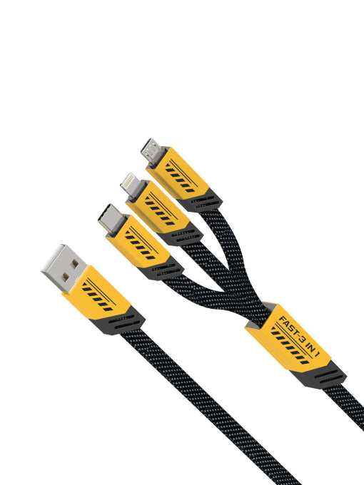 كابل شحن سريع متعدد الاستخدامات 3 في 1 عادي - ايفون - تايب سي (USB إلى Type-C / Lightning / Micro USB)