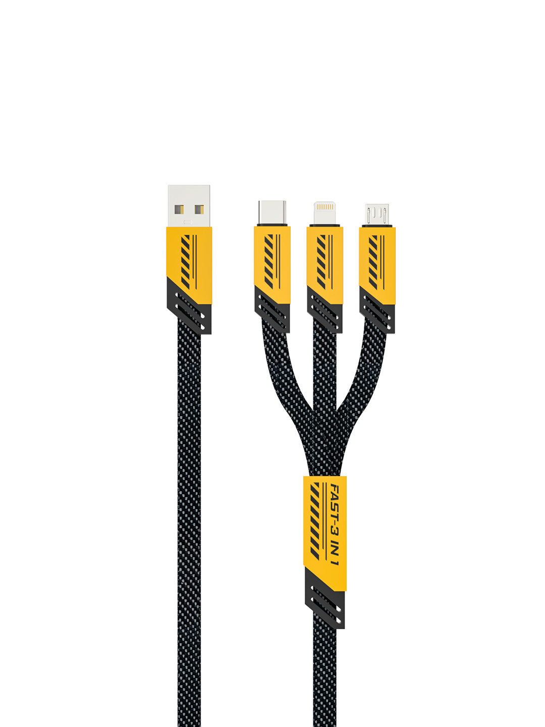كابل شحن سريع متعدد الاستخدامات 3 في 1 عادي - ايفون - تايب سي (USB إلى Type-C / Lightning / Micro USB)