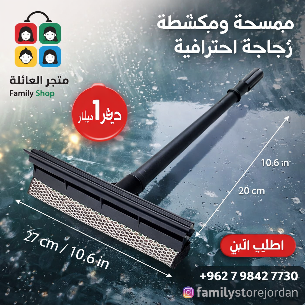 Professional glass squeegee and scrubber