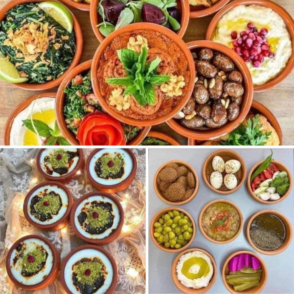 طقم صحون فخار دائرية - قطر 11 سم وعمق 4 سم (3 قطع)