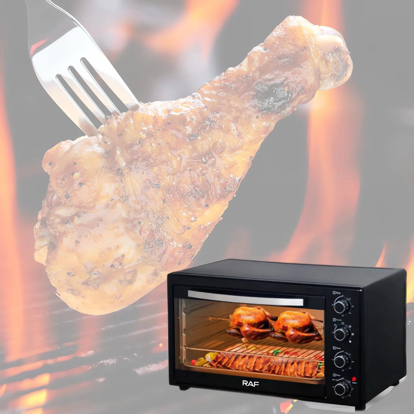 سخان فرن ميكروويف كهربائي متعدد الوظائف RAF R.5322 بقوة 2200 واط