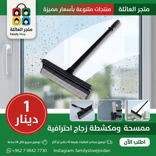 Professional glass squeegee and scrubber