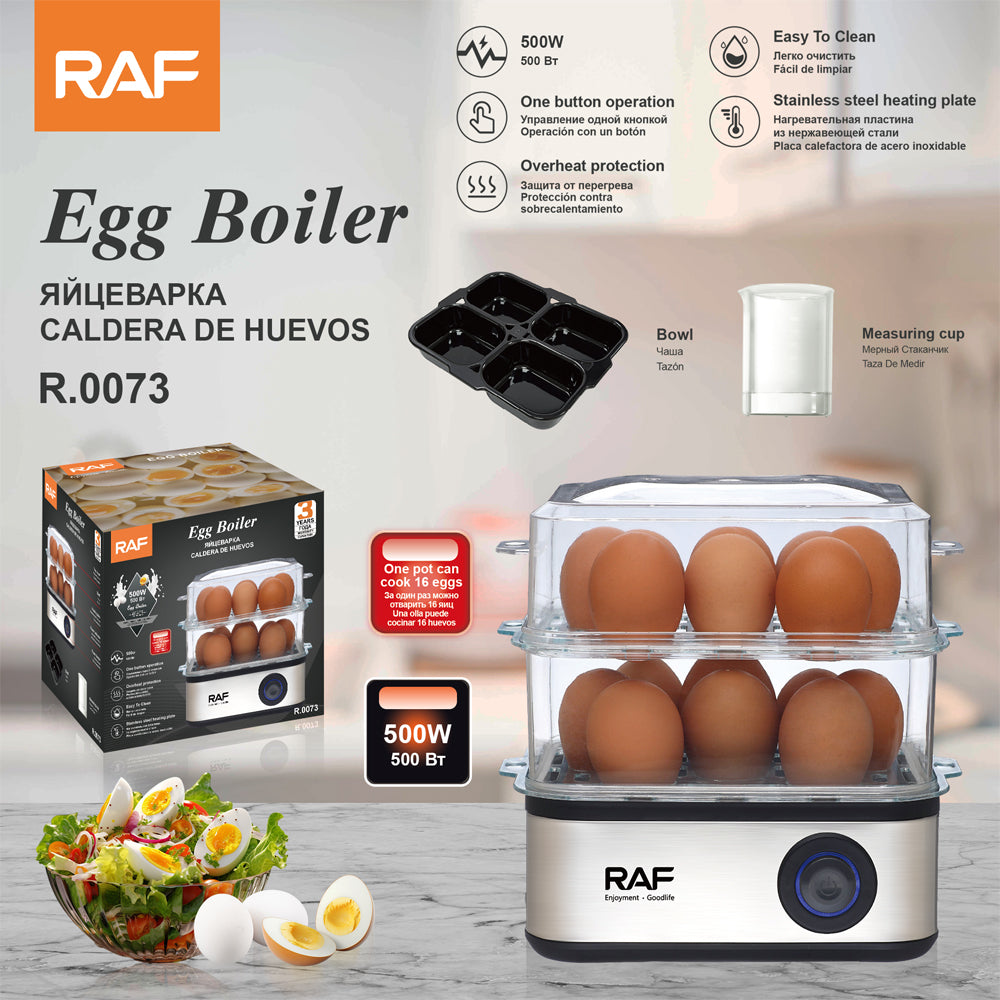 RAF R.0073 Electric Egg Boiler – 2 Layers, 16 Egg Capacity