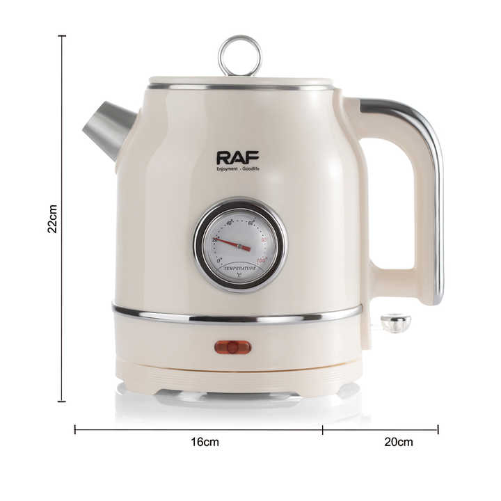 غلاية كهربائية عالية الجودة RAF R.7522 سريعة الغليان سعة 1.5 لتر، غلاية شاي عصرية بتصميم كلاسيكي مع شاشة عرض درجة الحرارة