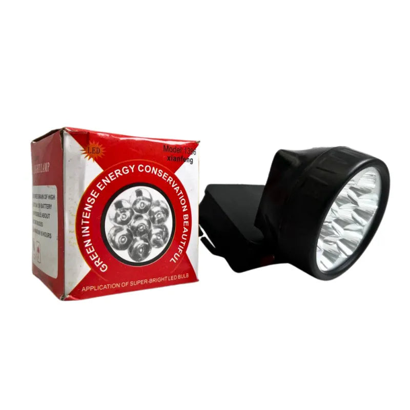 مصباح أمامي LED – موديل 1396، أسود اللون، مزود بشريط مطاطي قابل للتعديل