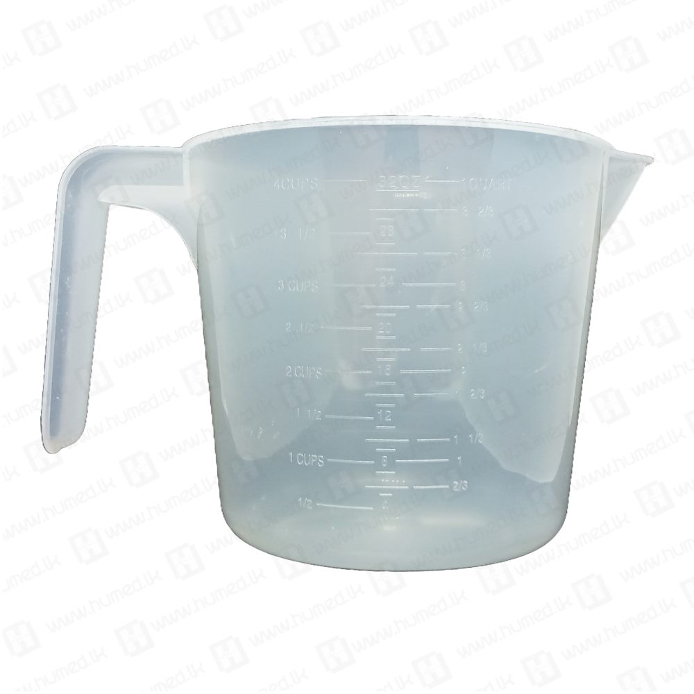 Graduated Plastic Measuring Jug - 1200cc Plastic Jug - 1200g with Easy-to-Read Measurements - Measuring Jug - Small Mixing - Kitchen Measuring Cup