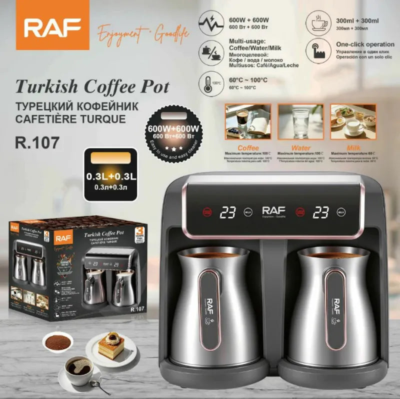 ماكينة قهوة تركية RAF R.107، 1200 واط، 0.6 لتر