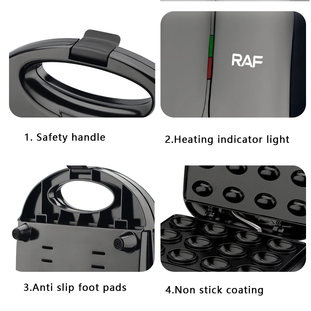 RAF R.246 12-Piece Mini Donut Maker Machine صانعة كعك الدونات الصغيرة / آلة خبز المكسرات