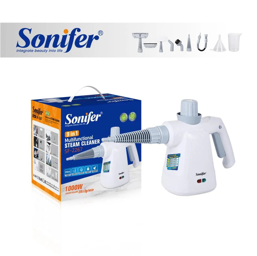 جهاز تنظيف وتعقيم بخار Sonifer SF-2267 متعدد الاستخدامات 1000 واط مع مجموعة ملحقات