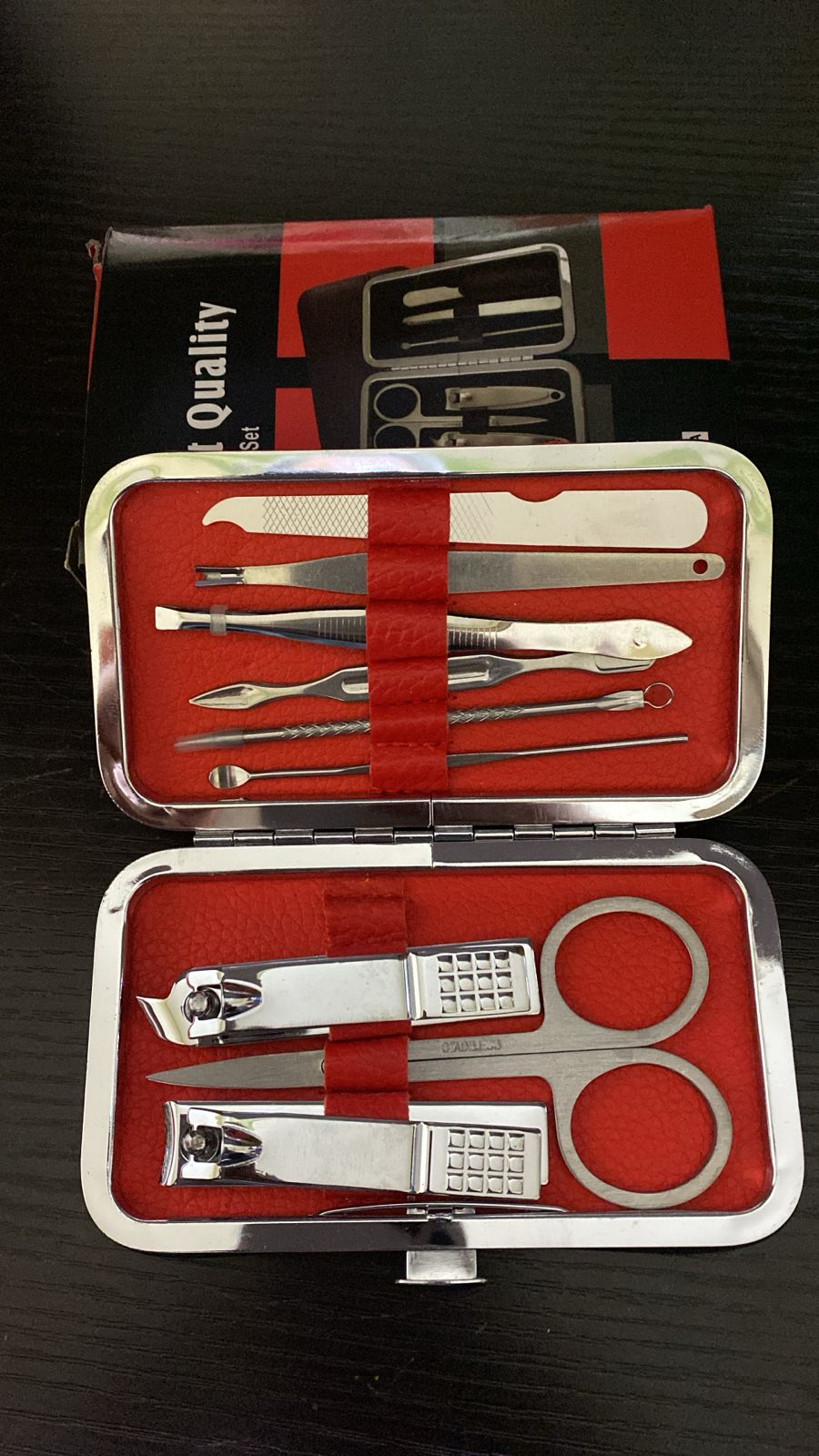 مجموعة مانيكير وباديكير للعناية بالأظافر للنساء والرجال في علبة