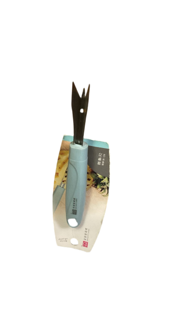 أداة تقشير الأناناس من الفولاذ المقاوم للصدأ على شكل حرف V مقبض بلاستيكي