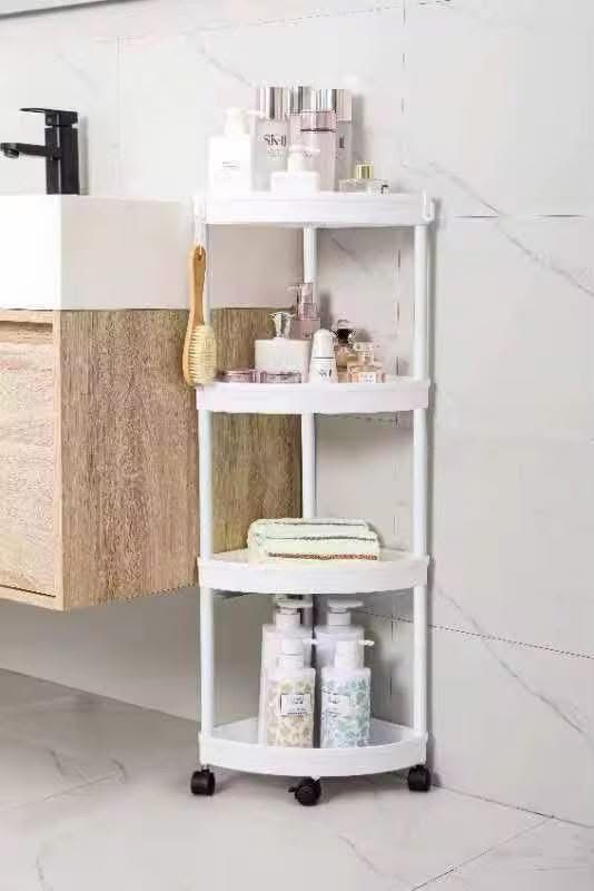 عربة تخزين زاوية بـ 4 رفوف