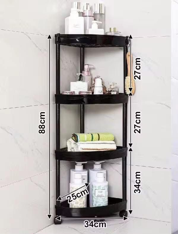 عربة تخزين زاوية بـ 4 رفوف